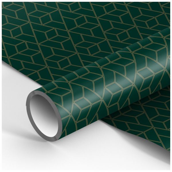 Упаковочная бумага глянц. 70*100см, MESHU "Dark green", 90г/м2, М100_41102