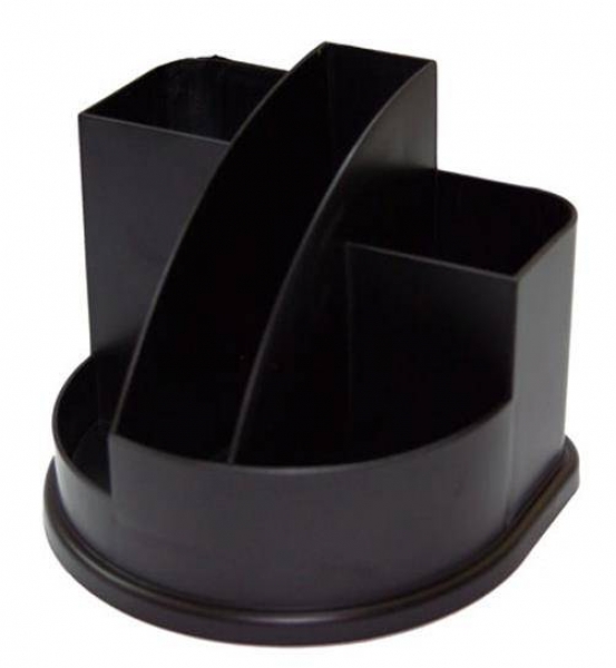 Настольная подставка СТАММ "Авангард", пластиковая, черная ОР52 (6)