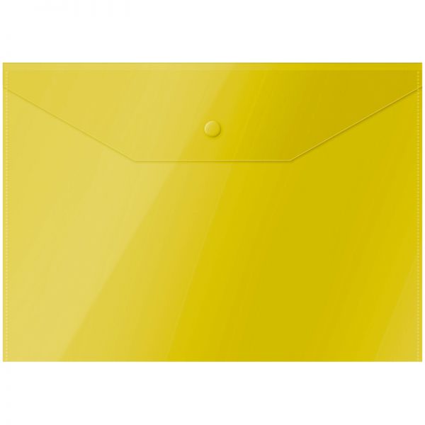Папка - конверт на кноп. А4 150мкм "OfficeSpace" желтая 220894 (50)