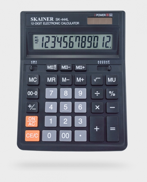 Калькулятор настольный SKAINER SK-444L, (153x199мм), 12 разрядов