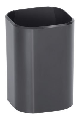 Подставка-стакан СТАММ "Визит", пластик, квадратный, черный СН31 (24)