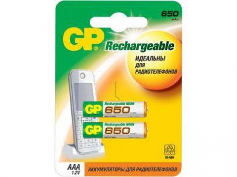 Батарейки R03 GP 650mAh 2шт.(аккумулят.)