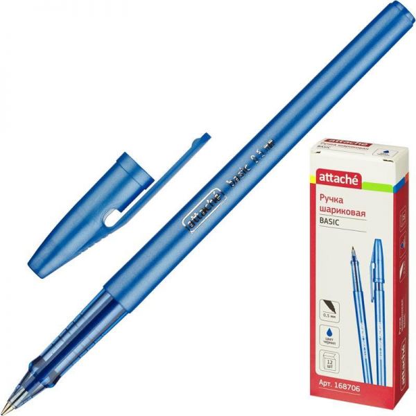 Ручка шарик масл осн "Attache Basic" 0.5 синяя 168706 (12)