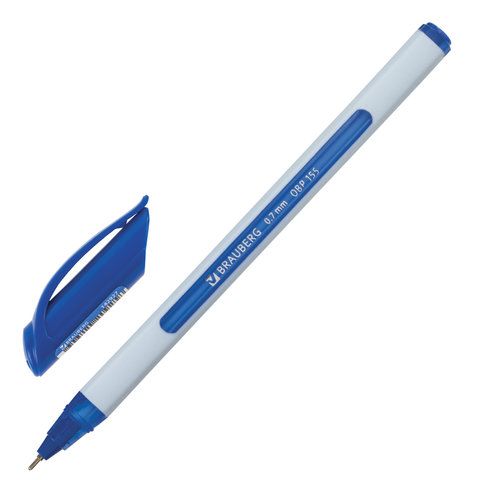 Ручка шарик масл осн "Brauberg Glide soft White" 0,7мм, синяя 142927 (12)