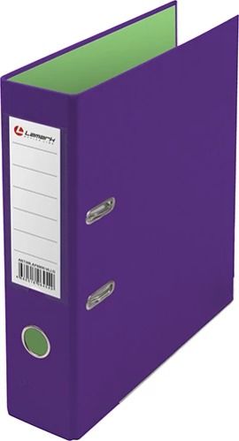 Папка-регистратор 75мм "LAMARK 900" Фиолет/св.зелен двухсторон.покрытие, метал.окантовка/карман (30)