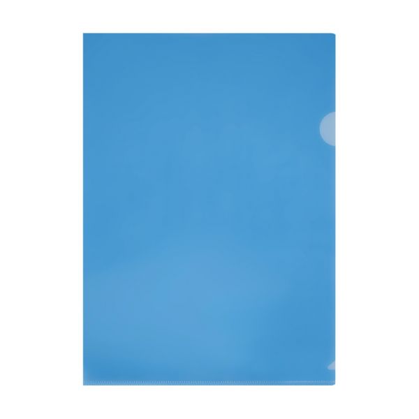 Папка-уголок СТАММ А4, 150мкм, пластик, прозрачная, синяя ММ-32259 (20/500)
