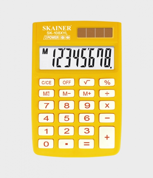 Калькулятор карманный SKAINER SK-108XYL (58x88x10мм), 8 разрядов