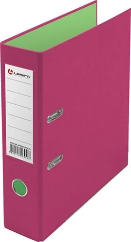 Папка-регистратор 75мм "LAMARK 900" Розовый/св.зелен двухсторон.покрытие,метал.окантовка/карман (30)