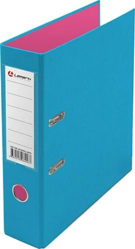 Папка-регистратор 75мм "LAMARK 900" Голубой/розовый двухсторон.покрытие,метал.окантовка/карман (30)
