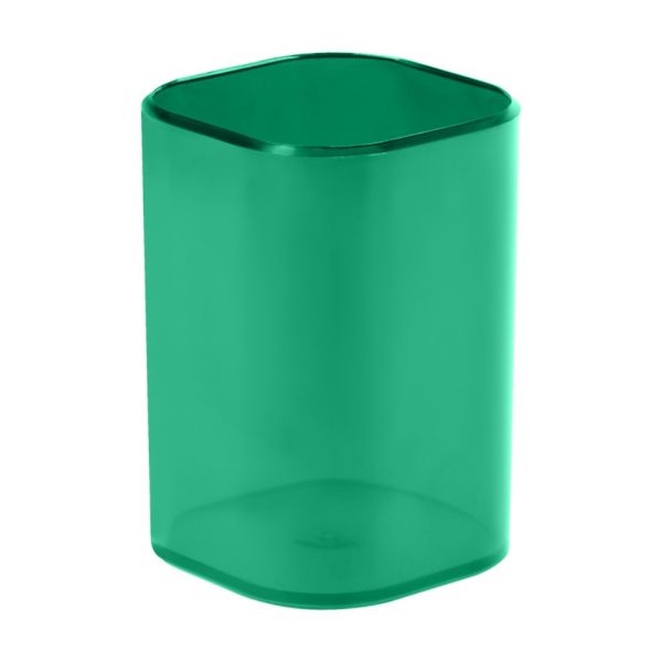 Подставка-стакан СТАММ "Фаворит", квадратная, тонированная зеленая ПС-30581 (12)