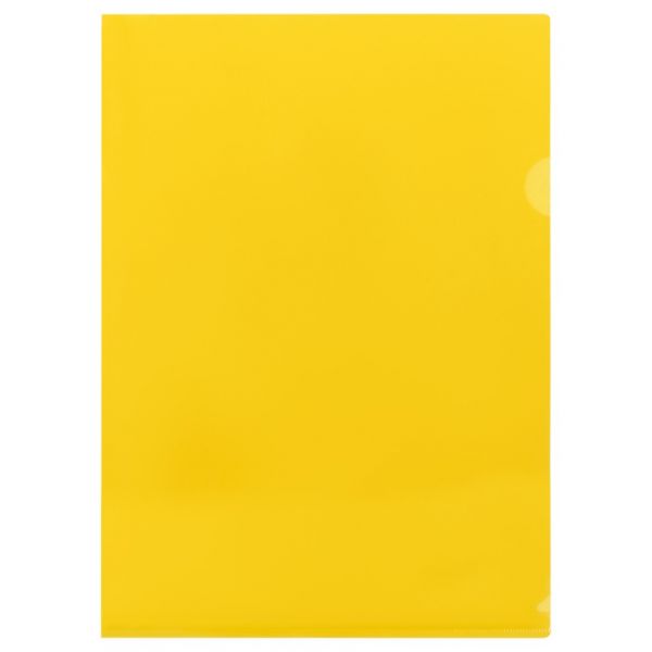 Папка-уголок СТАММ А4, 150мкм, пластик, прозрачная, желтая ММ-30745 (20/500)