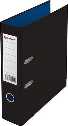 Папка-регистратор 75мм "LAMARK 900" Черный/Синий двухсторон.покрытие, метал.окантовка/карман (30)