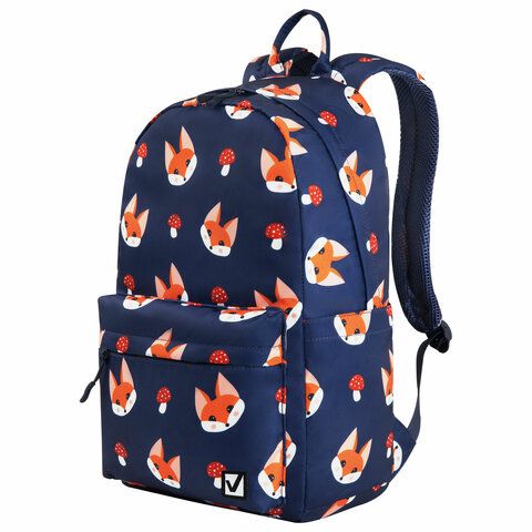 Рюкзак BRAUBERG DREAM универсальный с карманом для ноутбука, эргономичный, "Foxes", 42х26х14 см, 270