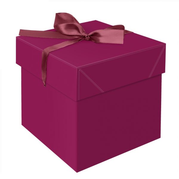 Коробка складная подарочная MESHU "Persian Red", (15*15*15см), с лентой MS_54178