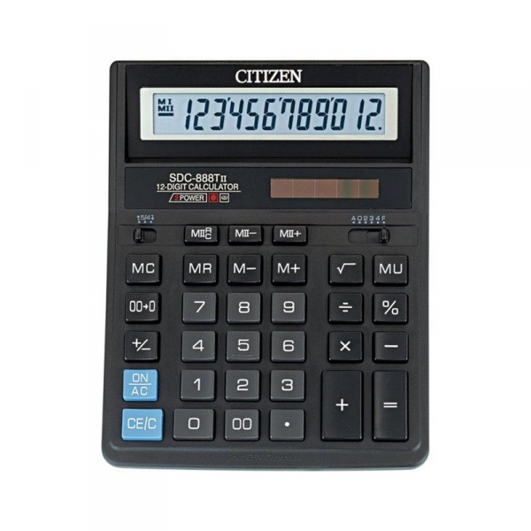 Калькулятор настольный CITIZEN SDC-888TII (203х158 мм), 12 разрядный