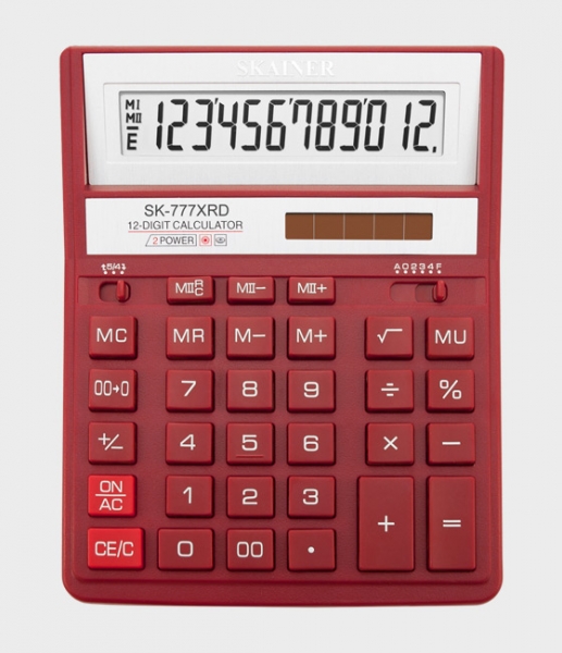 Калькулятор настольный SKAINER SK-777XRD, (157x200мм), 12 разрядов