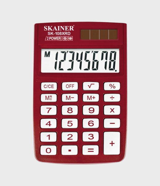 Калькулятор карманный SKAINER SK-108XRD (58x88x10мм), 8 разрядов