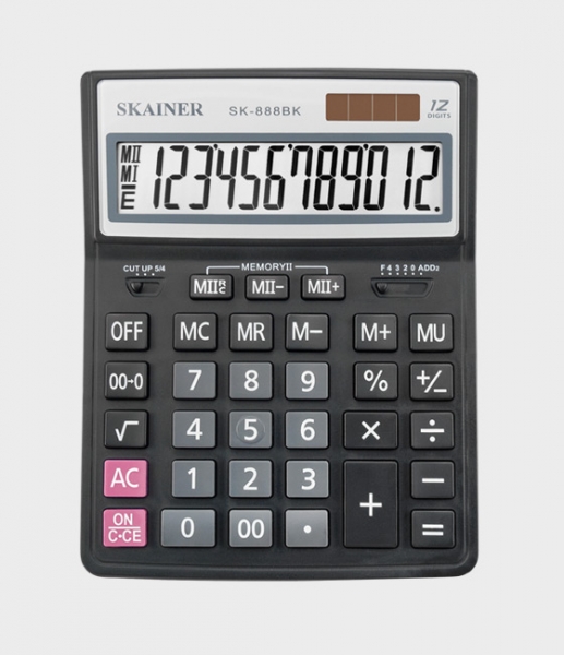 Калькулятор 12-р "SKAINER" SK-888XBK черный