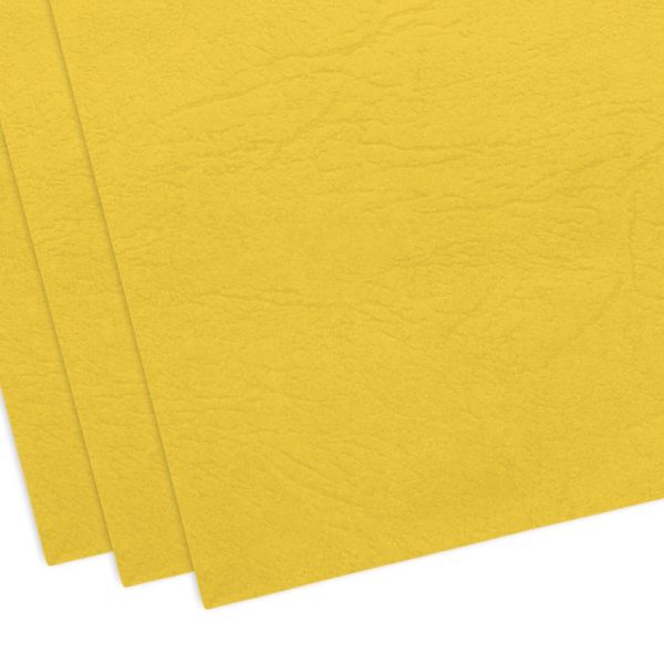 Обложки картон желтые (лимон) "кожа" А4 100шт./уп