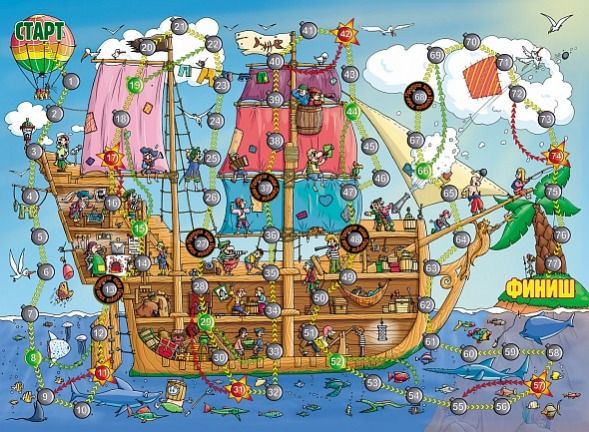 Игра Ходилка настольная -Пиратский корабль- Ин2_18480