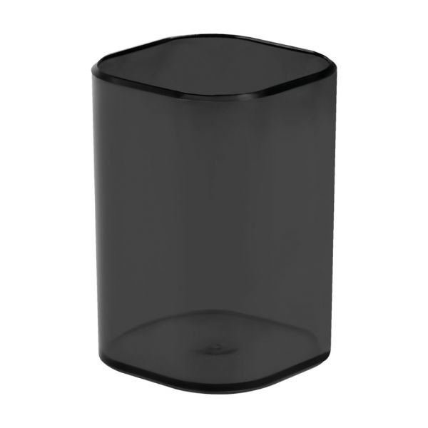 Подставка-стакан СТАММ "Фаворит", квадратная, тонированная черная ПС-30579 (12)