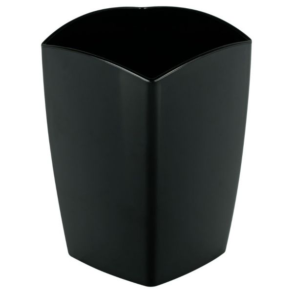 Подставка-стакан СТАММ "Тропик", пластиковая, квадратная, черная ПС-30875