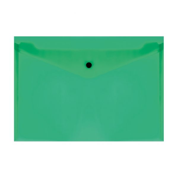 Папка - конверт на кноп. А4 "СТАММ" 150мкм прозрачная зеленая ММ-32274 (100)