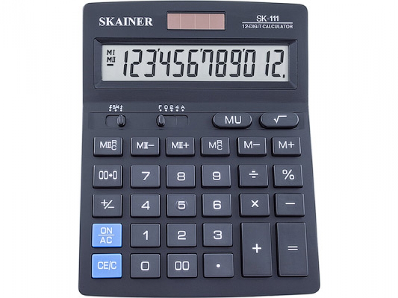 Калькулятор настольный SKAINER SK-111, (140x176мм), 12 разрядов
