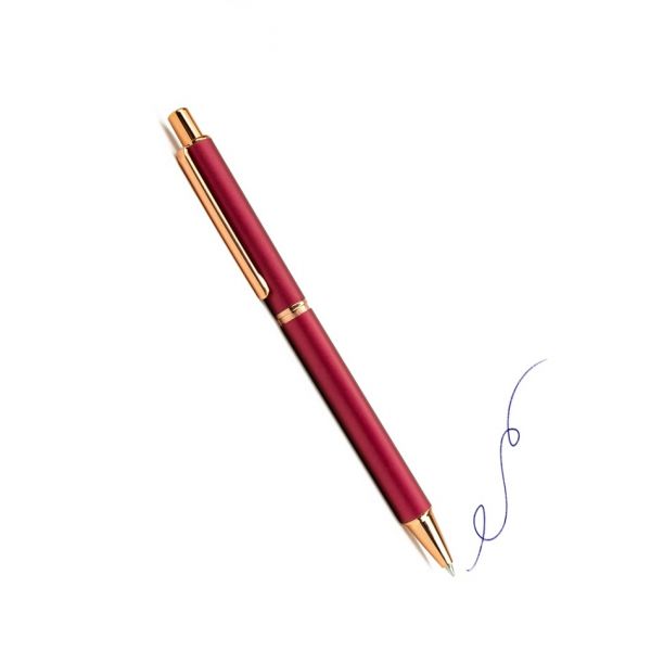 Ручка шариковая автомат.красный+золото А6012-1