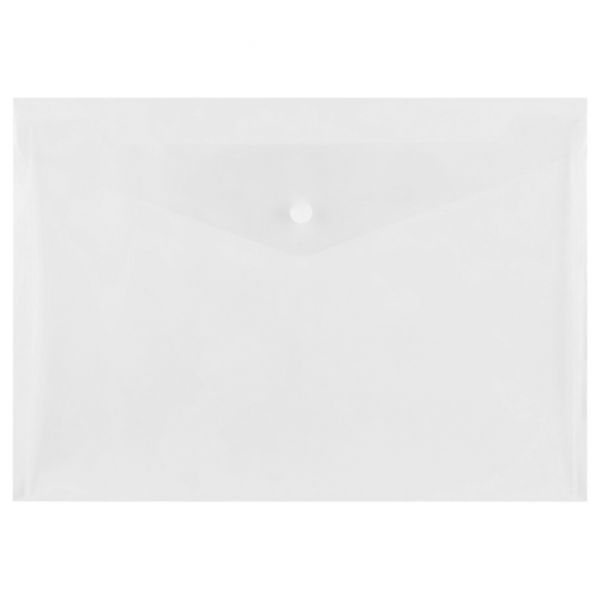 Папка - конверт на кноп. А4 "СТАММ" 180мкм прозрачная ММ-31019 (10/100)