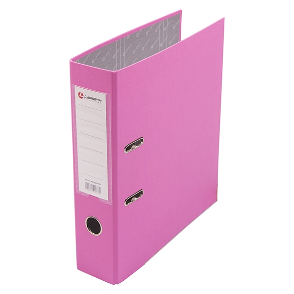 Папка "Файл" 80мм "LAMARK 600" Розовая метал.окантовка/карман (30)