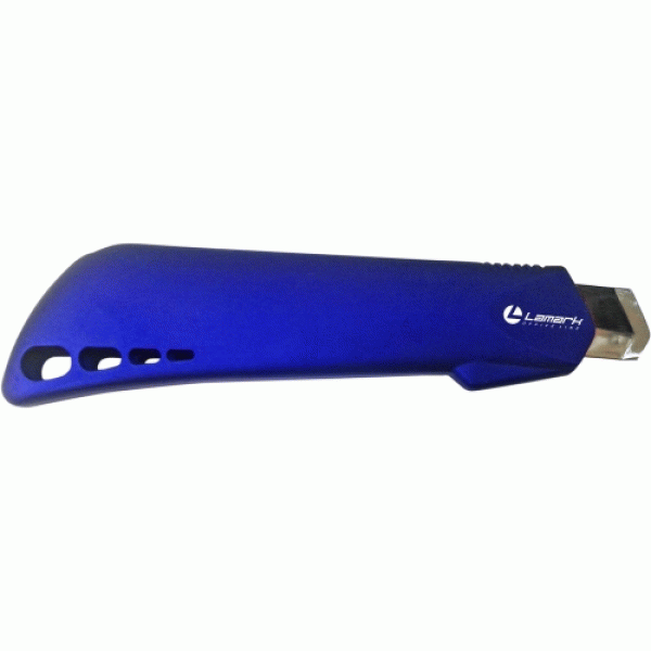 Нож 18мм "LAMARK212" soft touch синий (12)