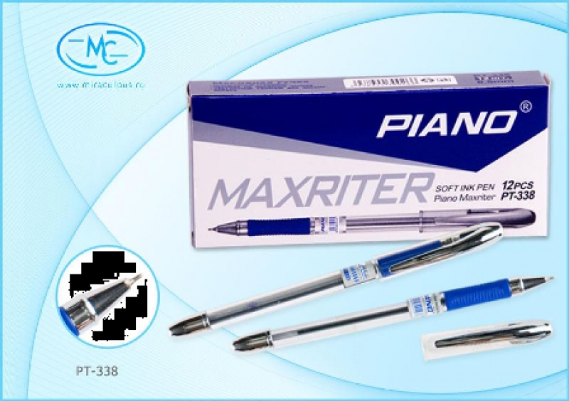 Ручка шарик масл осн "Piano Maxriter" 0,5мм PT-338/1152 синяя (12)