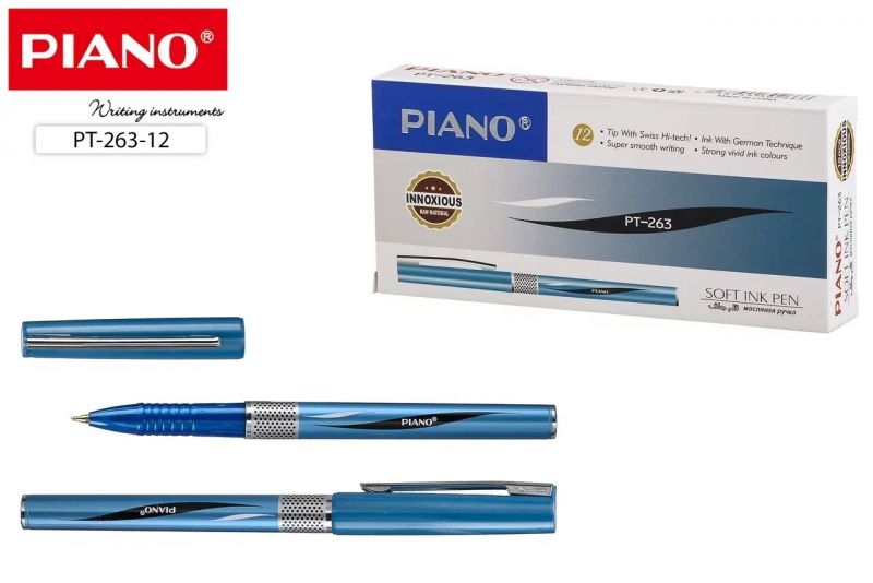 Ручка шарик масл осн РТ-263-12 "Piano" 0,7мм синяя (12)