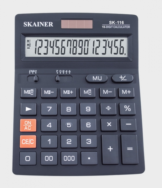 Калькулятор настольный SKAINER SK-116, (140x176мм), 16 разрядов