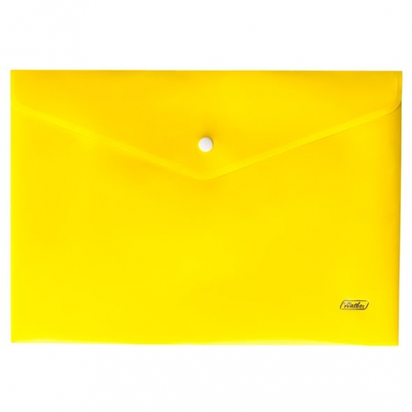 Папка - конверт на кноп. А4 180мкм AKk4_00005 "Hatber" желтая (10)