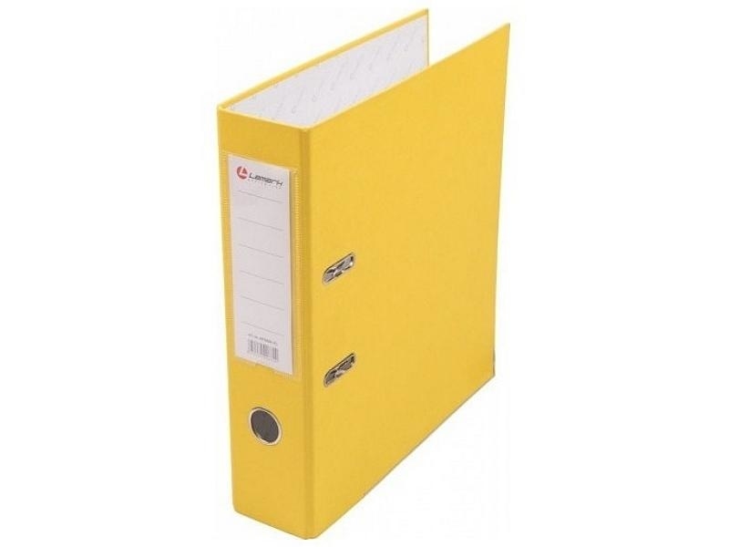 Папка "Файл" 80мм "LAMARK 600" Желтый метал.окантовка/карман (30)