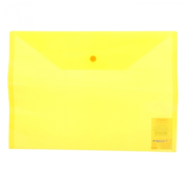 Папка - конверт на кноп. А4 120мкм "OfficeSpace" желтая 281217 (50)