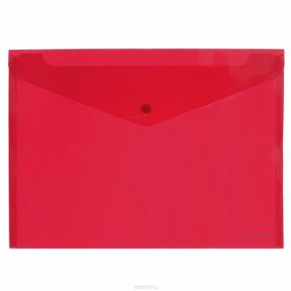 Папка - конверт на кноп. А4 120мкм "OfficeSpace" красная 281219 (50)