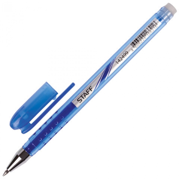 Ручка гелевая  пиши-стирай STAFF синяя 0,5мм 142499 (12)