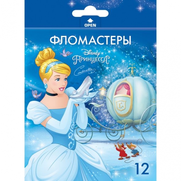 Фломастеры 12 цв  Disney -Принцессы- BFк_12115 "VK"  (12)