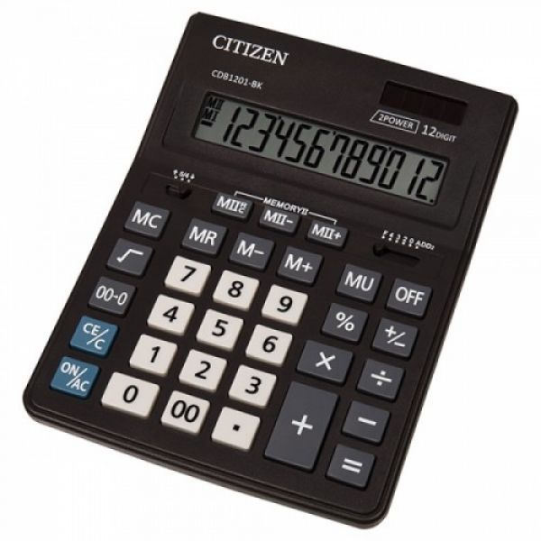 Калькулятор настольный CITIZEN CDB1201BK, (205x155 мм), 12 разрядов
