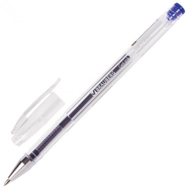 Ручка гелевая "BRAUBERG" 0,5мм синяя 141019 (12)