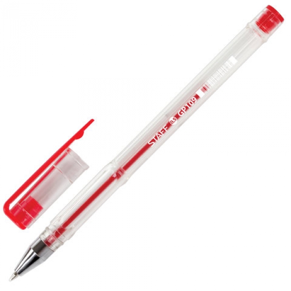 Ручка гелевая "STAFF" 0,5мм Красная 142790 (50)