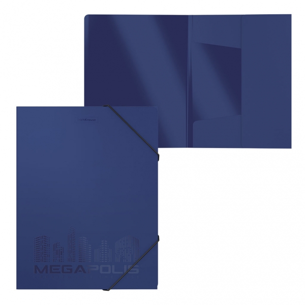 Папка на резинках "ErichKrause" Megapolis синяя 50393 (4)