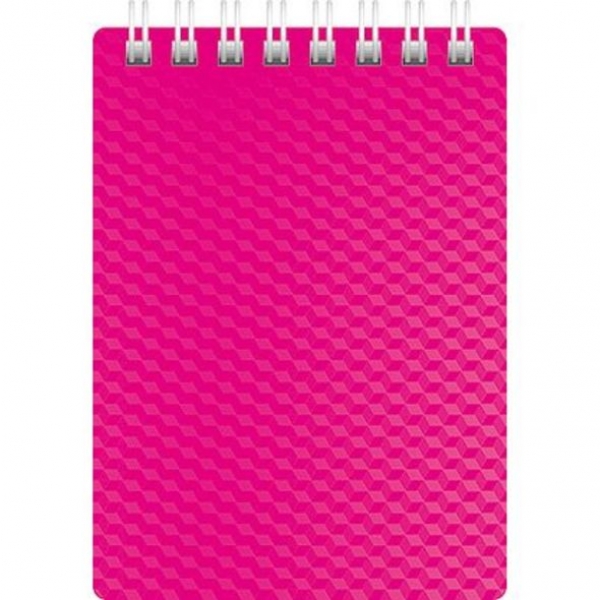 Блокнот 80л А7 "DIAMOND"НЕОН-розовый пласт.обложка 80Б7В1гр _02033 (60)