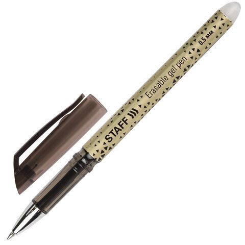 Ручка гелевая  пиши-стирай STAFF черная 0,5мм 142495 (12)