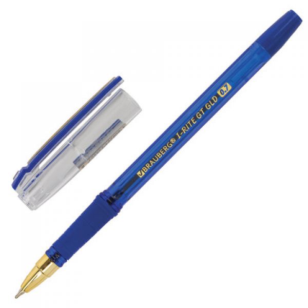 Ручка шарик масл осн "Brauberg i-Rite GT GLD" 0,7мм, синяя 143302 (12)