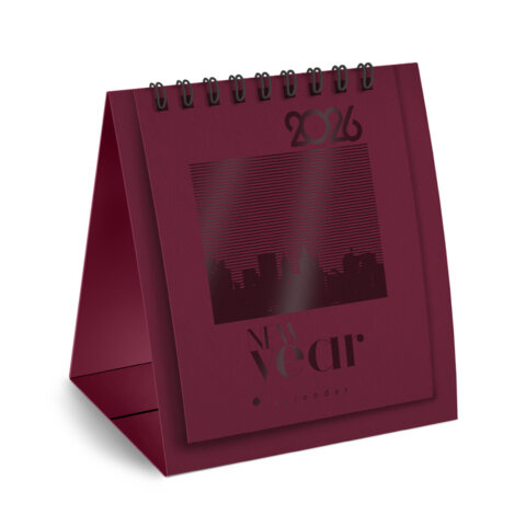 Календарь-домик 2026г. BRAUBERG -БОРДОВЫЙ- на гребне, 117284