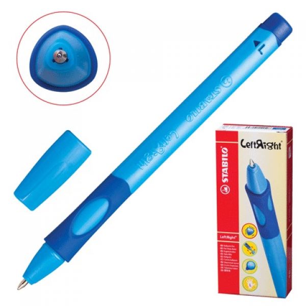 Ручка шарик "STABILO" корп.синий, 0,4мм 6318/1-10-41 для левшей синяя